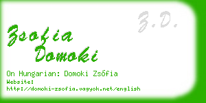 zsofia domoki business card